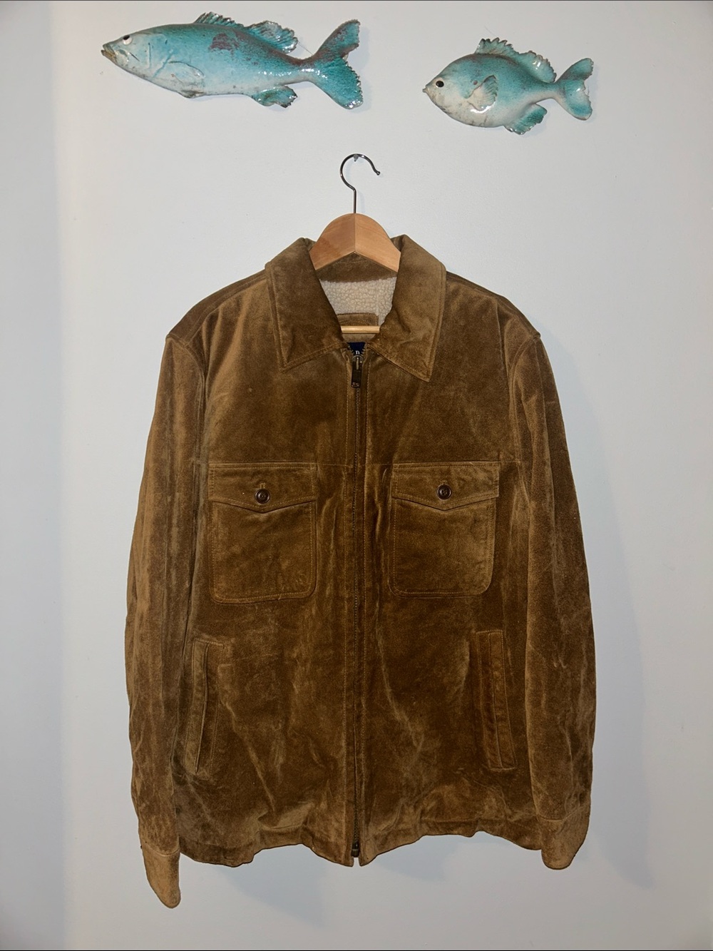 GAP vintage Men's tan Suede Jacket- Large